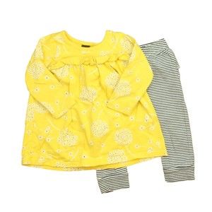 Tea Girls Yellow | Navy| White Apparel Sets size: 6-9 Months